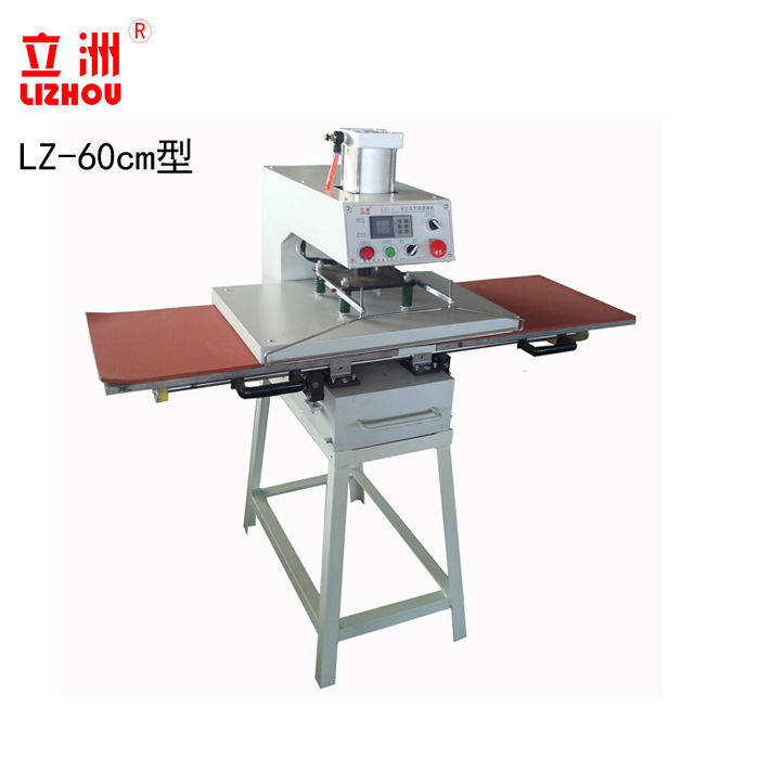 立洲双头气动烫画机利益机械调温服装T恤图片印花烫钻高压热转印