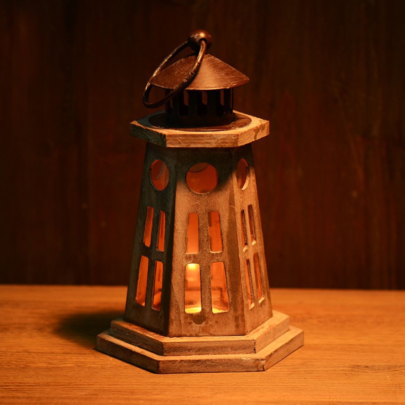 Скандинавское ретро деревянное креативное украшение для гостиной, свеча
