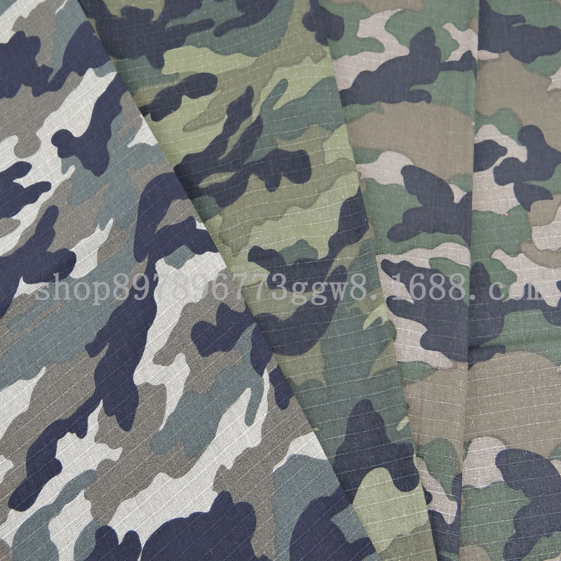 现货梭织帆布格迷彩印花面料 小珠帆休闲裤迷彩面料 城市迷彩