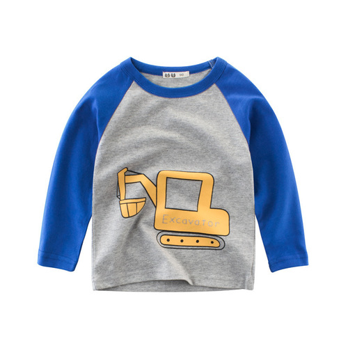 Spring New Children's Clothing Basic Shirt Pure Cotton Children's Long Sleeve Boys' T-shirt Manufacturer Wholesale for Toddlers