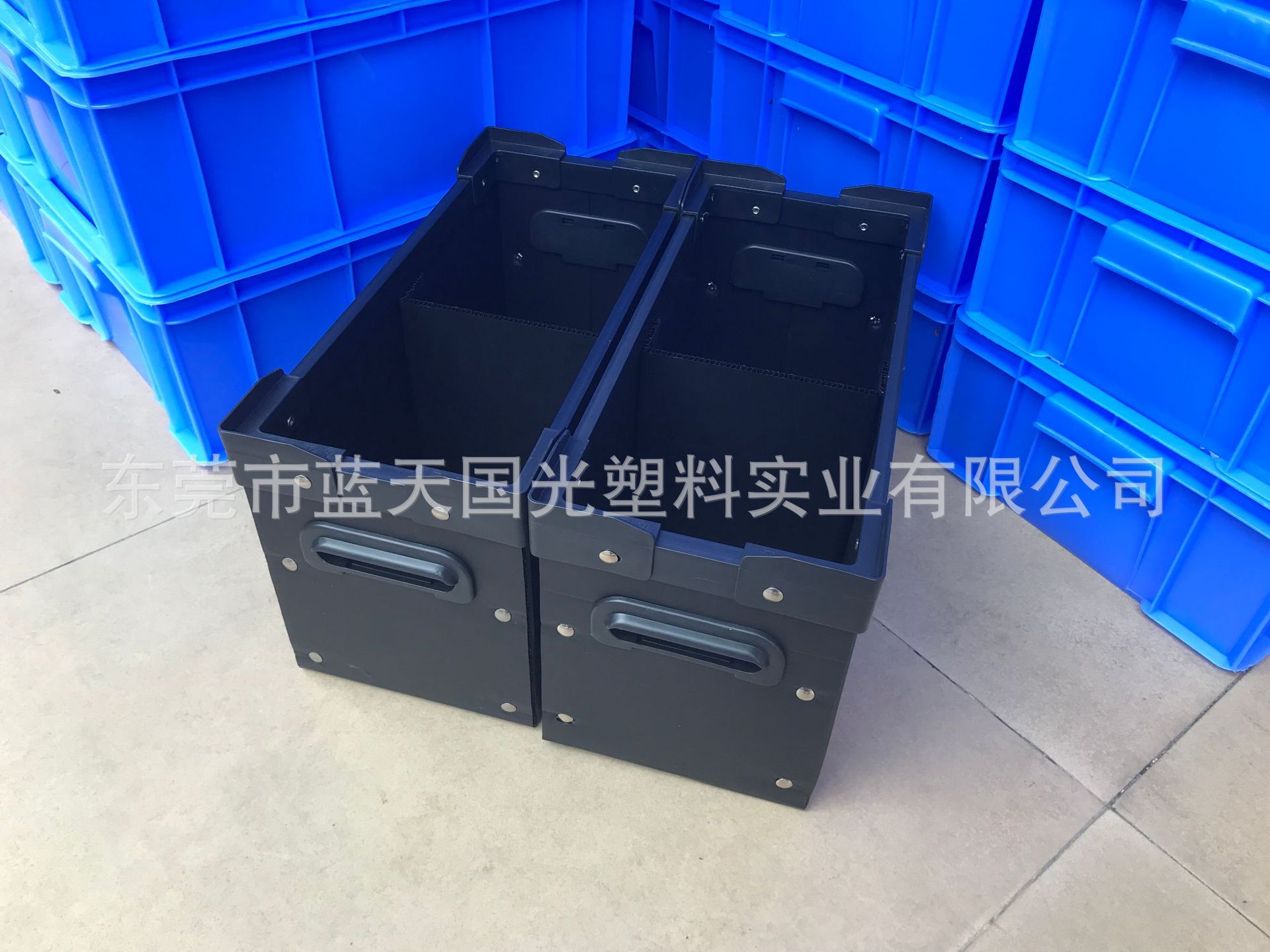 直销深圳福建电子产品专用黑色防静电骨架箱 防静电塑料中空板箱