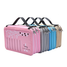 素描绘画专用插笔袋铅笔袋大容量笔盒拉链三层便携文具一件代发