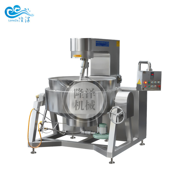300L自动炒料倒料机 全自动行星搅拌夹层锅机器 熬酱炒酱机器人