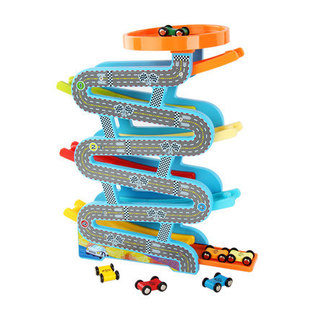 Children's colorful glider skidder RB45 speed racing overhead skidding rail car wooden toy