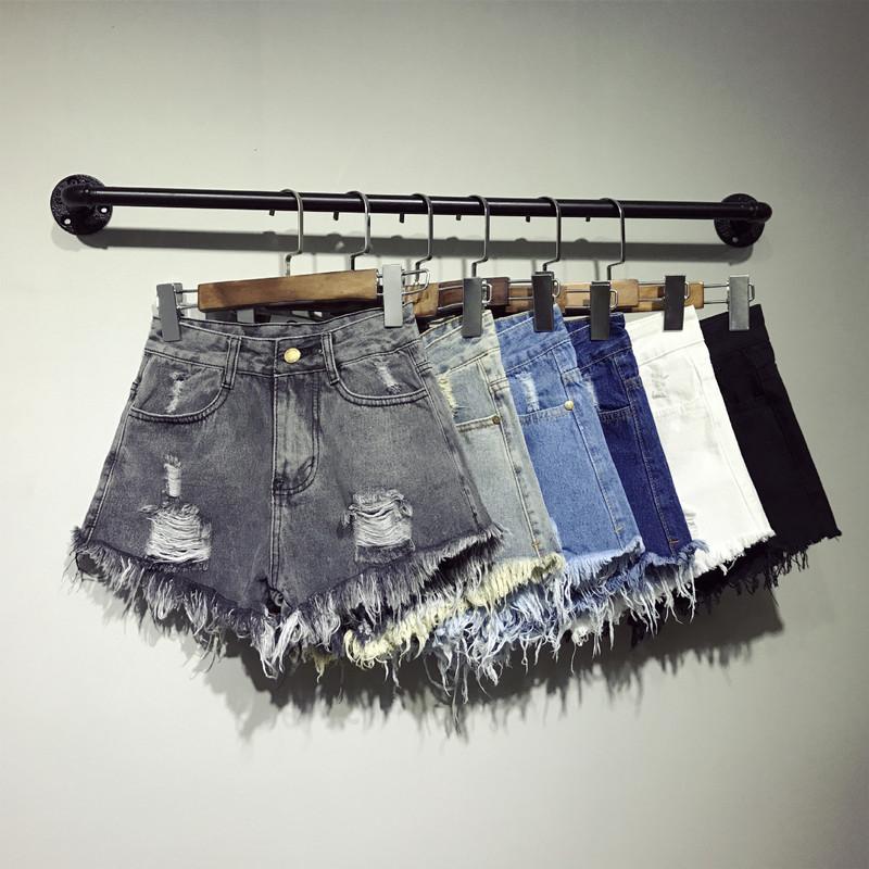 2020 Summer New Women's Ripped Denim Shorts Export Women's Large Size Sexy Hot Pants Wholesale