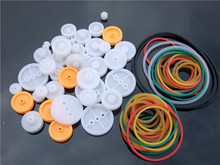 皮带轮组合包 橡胶传动带 橡皮筋 塑料滑轮组 模型配件 DIY小滑轮
