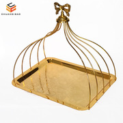 2018中东镀金斋月送礼托盘 五爪形甜品台 蛋糕盘 婚庆星级酒店摆