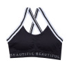 Shockproof yoga clothing, short sports bra, straps with letters, vest, for running, English letters, beautiful back