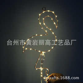 创意火烈鸟造型小夜灯 餐厅吧台酒吧铁丝灯