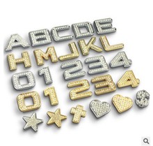 个性DIY英文字母车贴 金属改装字母数字贴 汽车装饰车标标志字标