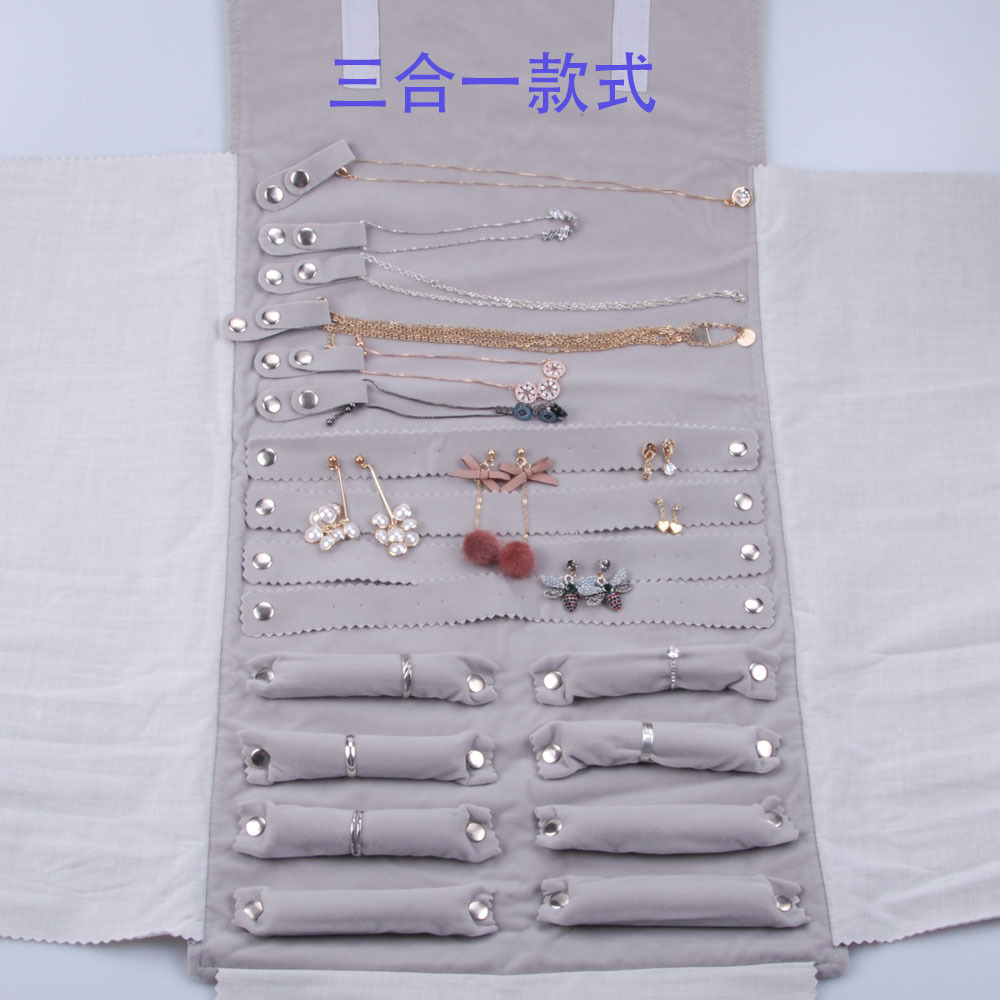 Factory direct sales of jewelry storage bags, jewelry rolls, ring rolls, stud rolls, necklace rolls, jewelry bags pic 1