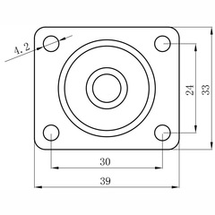 1.25-inch flat hard rubber silent swivel casters with brake for furniture dolly equipment support steering casters