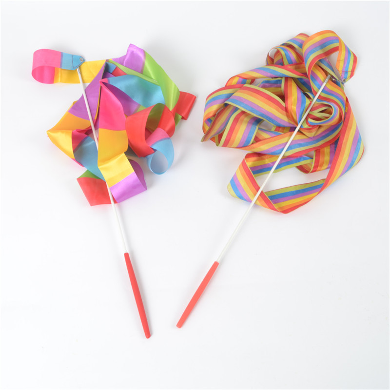 体操跳舞蹈彩带批发4米厂家直销儿童舞蹈用彩带丝带玩具道具精装|ru