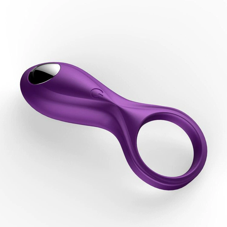 Vibrating Cock Ring, USB Rechargeable, Dual-Motor, 10 Modes, Black/Purple