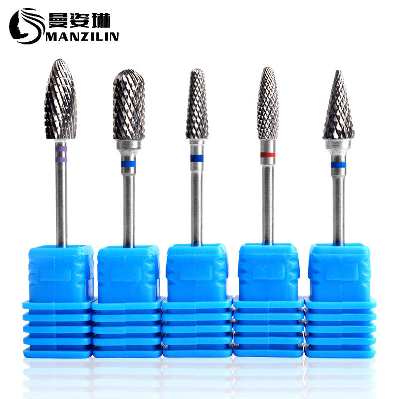 Cross border Specifically for Nail enhancement Tungsten steel Grinding head Blue Label Tungsten steel bit Electric nail Grinding machine parts Armor removal tool