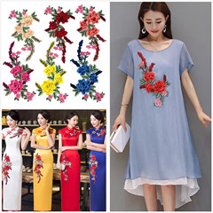 8-Color Water-Soluble 3D Floral Fabric Apparel Accessories: 3D Layered, Colorful Sewn-On Ethnic-Style Appliqués