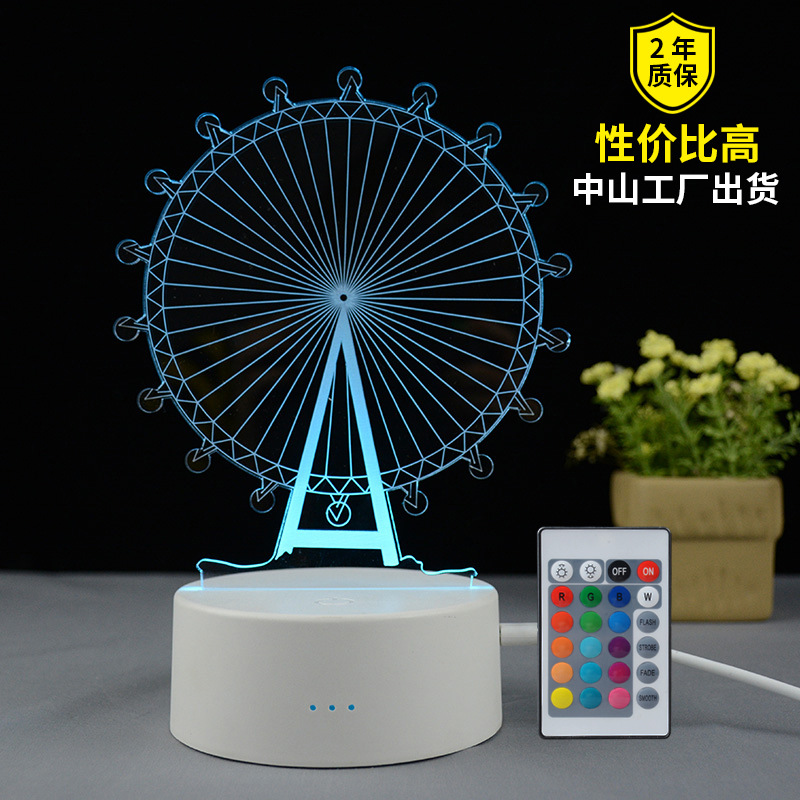 Amazon Specifically for product light Gift ideas 3D Effect small table lamp USB Colorful touch LED Nightlight
