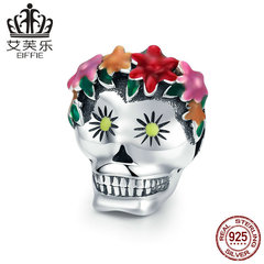 艾芙樂  歐美熱賣鮮花骷髏頭 滴油S925純珠子配件Y SCC888