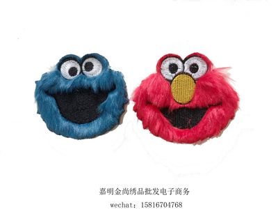 廠家直銷 芝麻街布貼動物卡通服裝輔料現貨