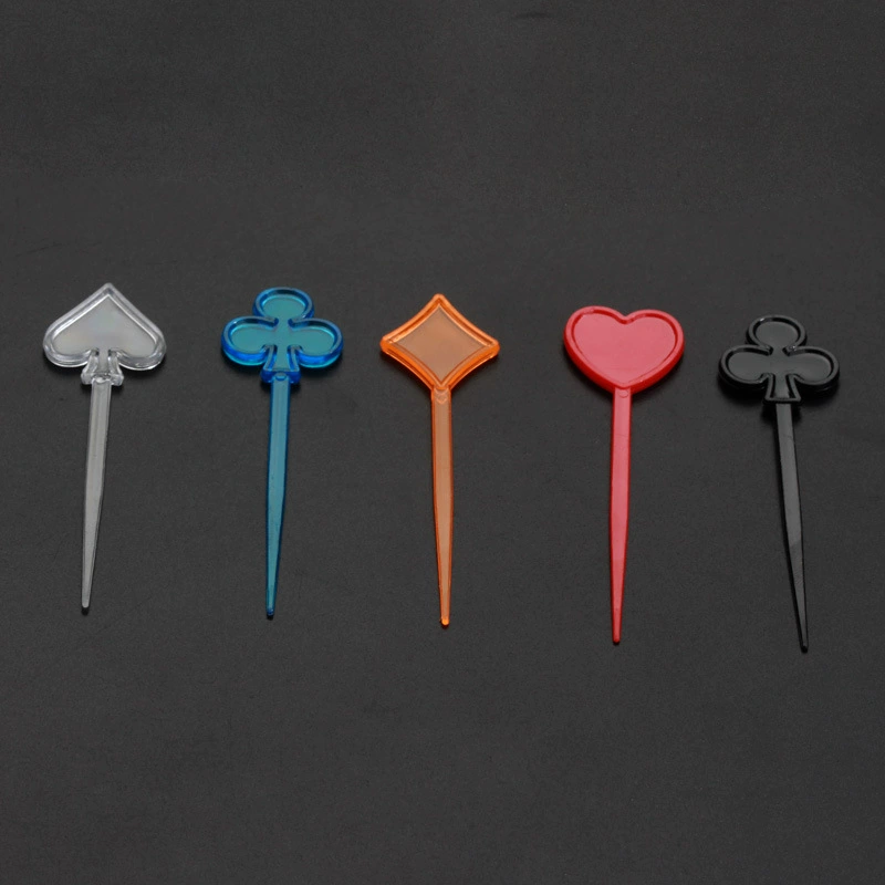 Factory in-stock creative poker fruit needle bar KTV plastic disposable fruit plate needle cake dessert fork