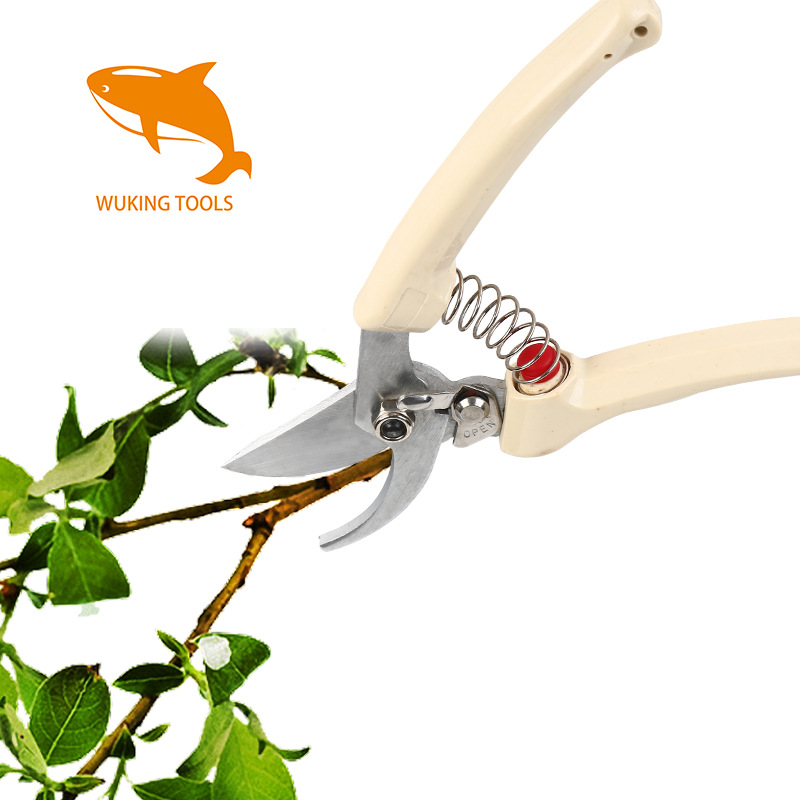 白色修枝剪SK5弹簧钢鸟嘴修枝剪 树枝剪厂家直销