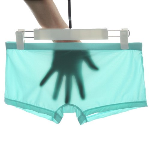 Junye Men's Ice Silk Boxer Briefs Thin Translucent Underwear Sexy Breathable Low Waist U-Protruding Trendy Men's Young Men's Panties