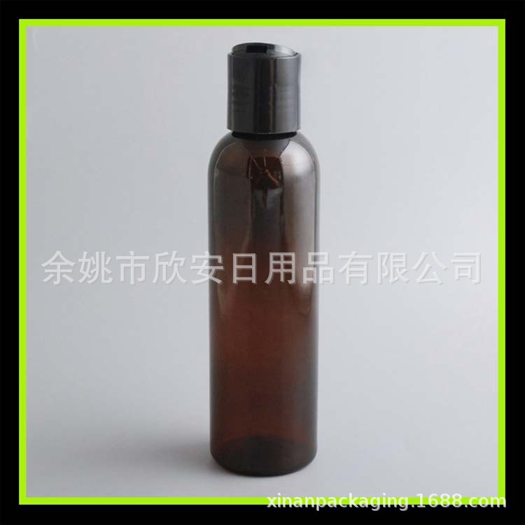 150ml茶色按盖瓶乳液瓶护肤液瓶化妆品分装瓶150ml千秋盖圆肩瓶