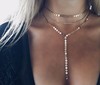 Fashionable nail sequins handmade, necklace, choker with tassels, wholesale, European style