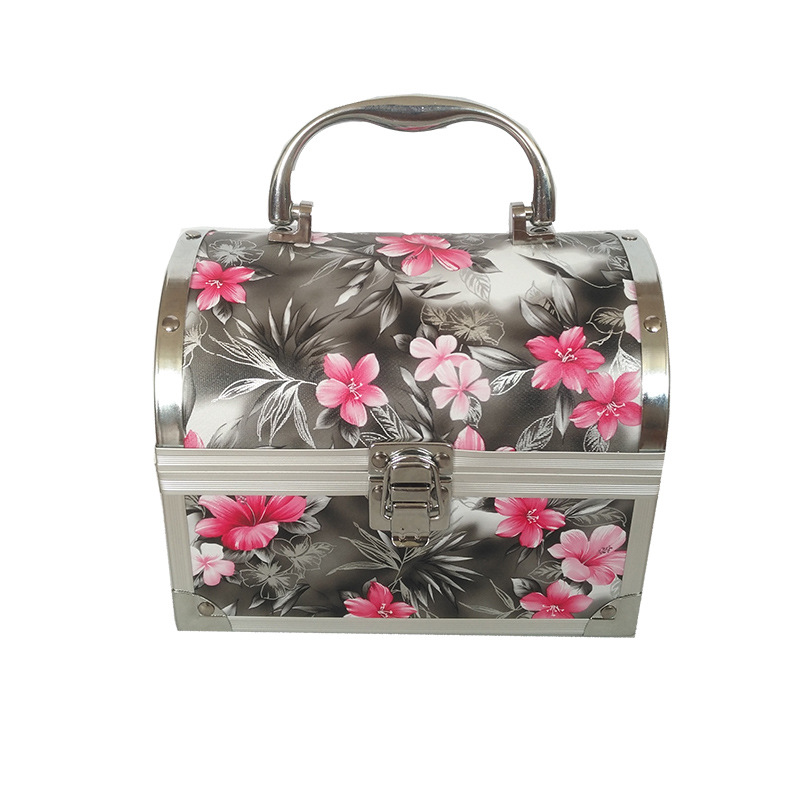 定做粉色化妆箱韩版专业化妆工具多层铝合金手提箱饰品收纳盒