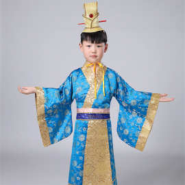 儿童皇帝龙袍服装古装演出服男童汉服唐朝皇帝天子太子影楼