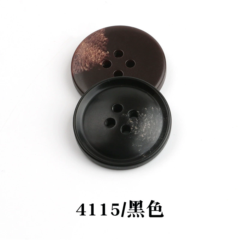Spot wholesale resin pattern button suit button round edge four-eye coat windbreaker suit jacket button 4100