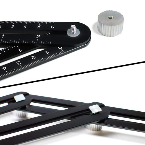 Aluminum alloy multifunctional movable four-fold ruler Stainless steel four-sided ruler Four-corner ruler 4-fold ruler Multi-angle folding ruler