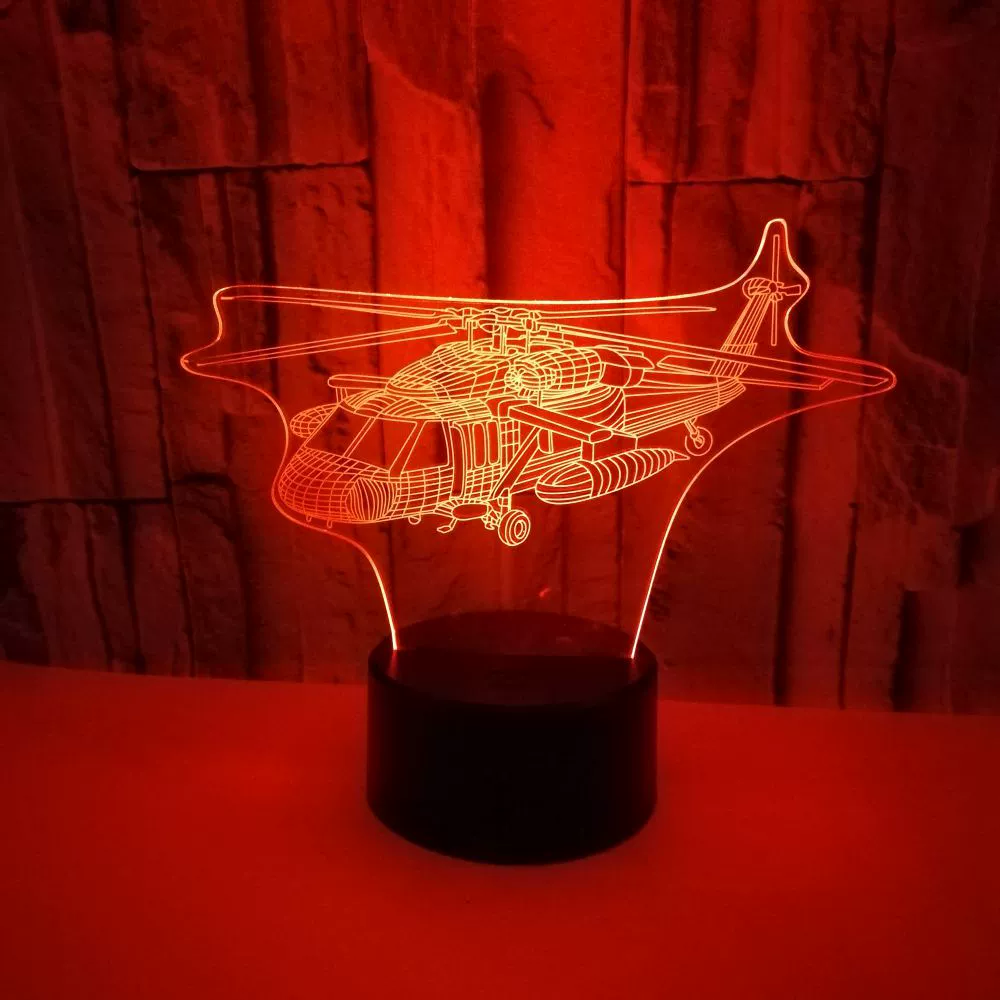 Самолет, цветная ночная лампа, настольная лампа, новая коллекция, 3D, подарок на день рождения