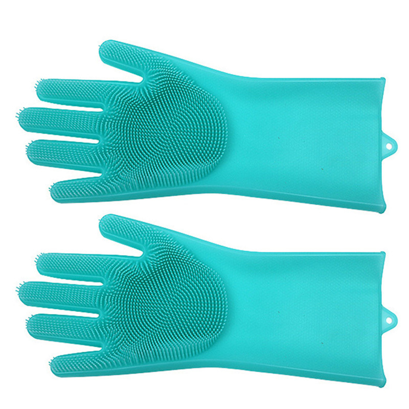 夏季新款硅胶洗碗手套 厨房多功能硅胶清洁手套厂家直销洗碗手套