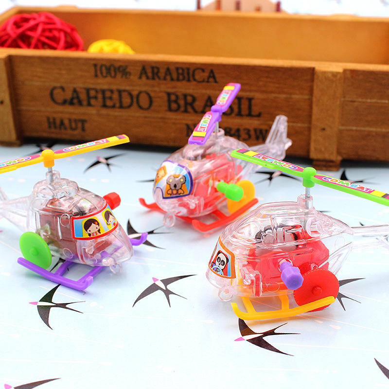 New exotic creative winding toys transparent mini aircraft children's educational stall toy supply wholesale