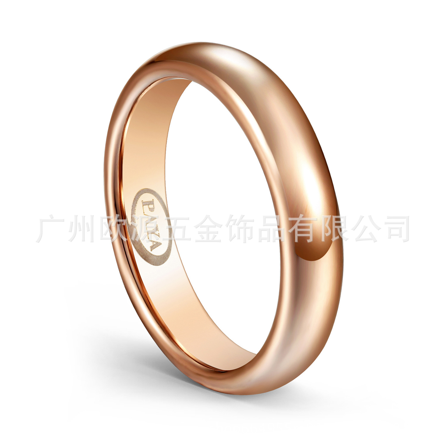 广州欧源工厂直销 欧美风钨钢指环 玫瑰金 跨境电商 定制镭射