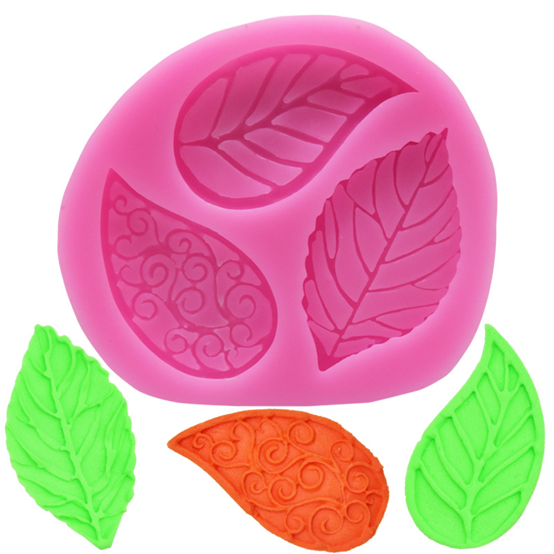 树叶翻糖硅胶模具叶子蛋糕装饰模具diy巧克力蛋糕烘培工具