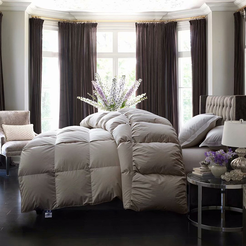 全棉80支三维立体护肩鹅绒被冬高级95白鹅绒被子批发保暖鹅绒被芯