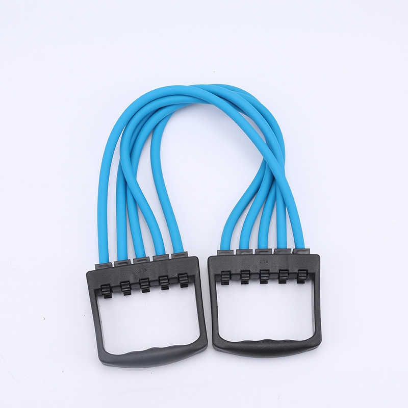 新款橡胶五管拉力器 可拆卸拉力器扩胸器臂力器 健身拉力带定制批