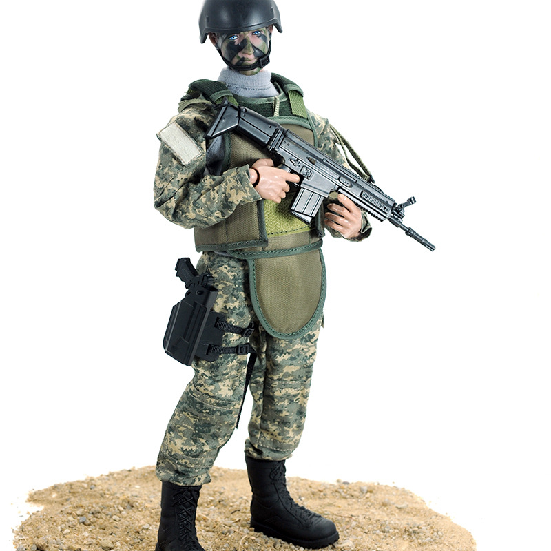 pattiz廠家直銷NB系列30cm迷彩塑膠帶吃雞玩具槍軍事模型 16兵人