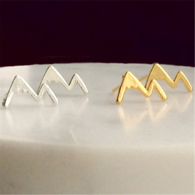 Personalized Mountain Peak Earrings Environmental Protection Alloy Plating Irregular Geometric Lightning Earrings Current Earrings display picture 10