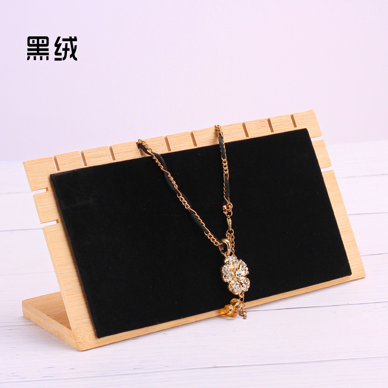 天然竹木活动项链吊坠架珠宝柜台陈列展示道具