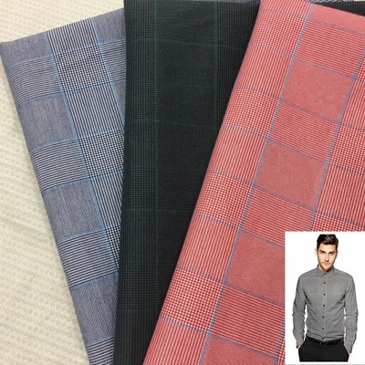 厂家现货 TR混纺人棉弹力色织格子布 时尚男女童校服西装裙子面料|ru