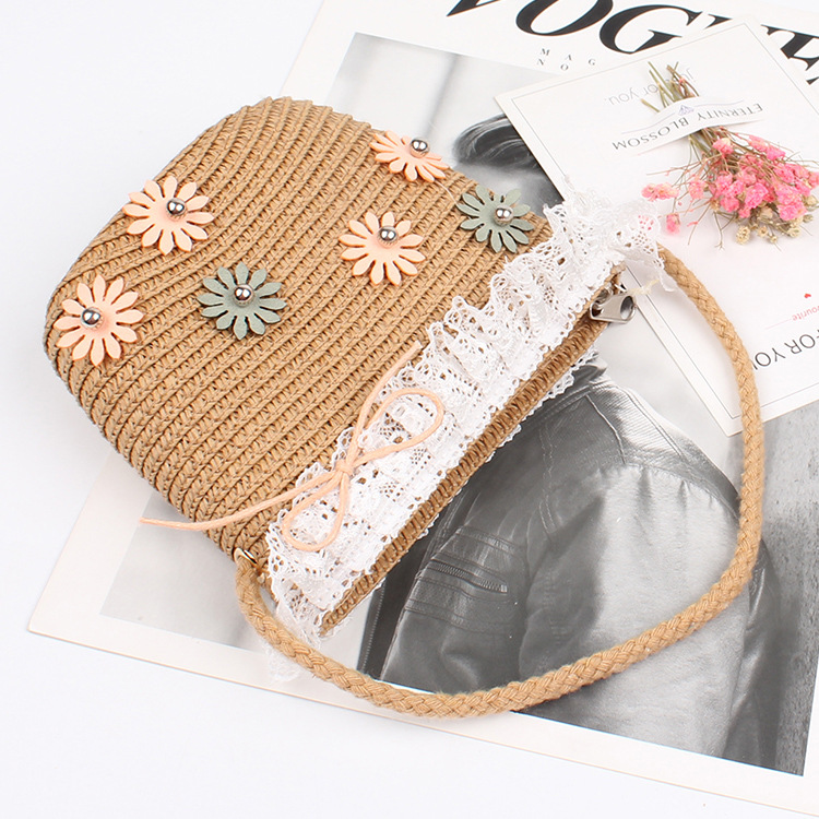 Children's Bag Fashion Wild Children's Straw Flower Princess Bag Wholesale Nihaojewelry display picture 8