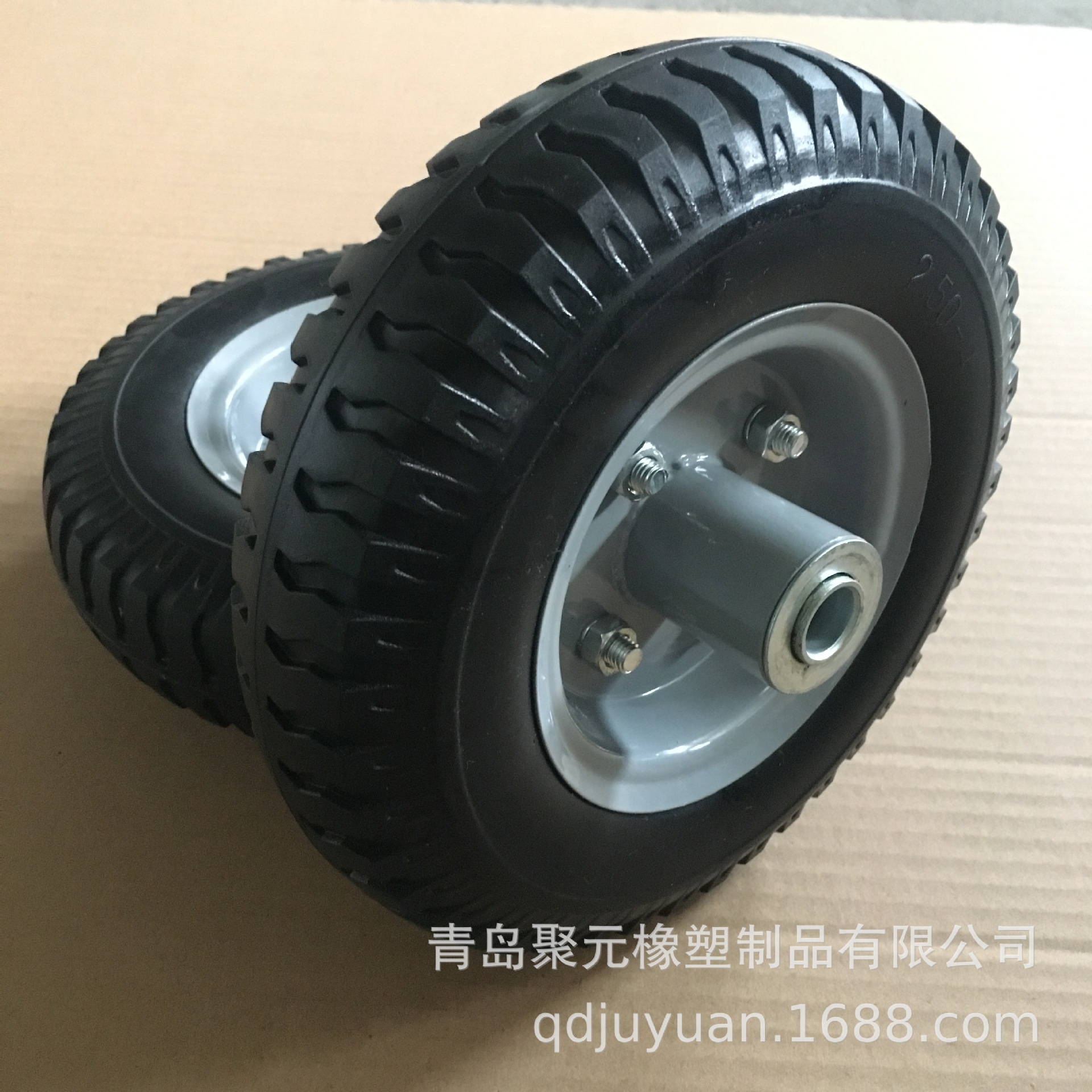 2.50-4 优质PU发泡轮8寸实心免充气高弹性手推车工具车轮实心脚