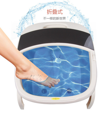 厂家新款电动加热洗脚盆折叠足浴盆恒温压缩式按摩器泡脚盆足浴桶