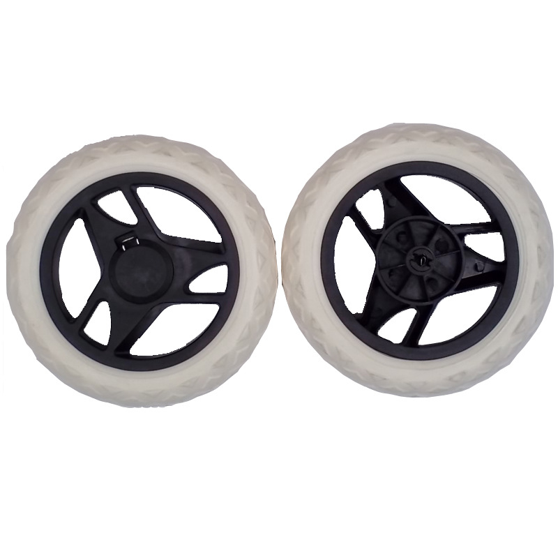 新款超耐磨PU轮原装购物车轮子买菜车通用静音小拉车配件推车特价|ru