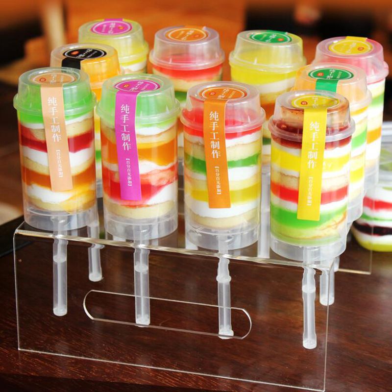 批发PP塑料彩虹冰激凌推送器推杯蛋糕推推筒乐彩色纸屑碎纸推进器
