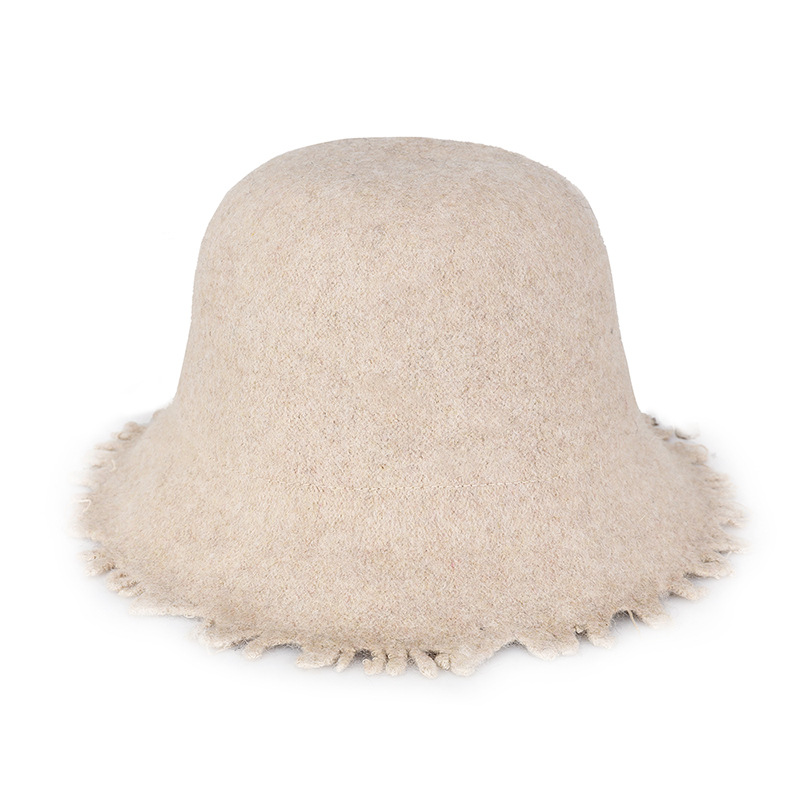 Sombrero Otoño e Invierno de moda cálido y cómodo Cachemira borla de las mujeres sombrero de pescador plegable todo partido cuenca sombrero de una sola pieza entrega