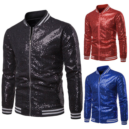 men's jazz performance suit blazers groomsmen jacket Performance dress gold sparkle western suit nightclub male MC studio jacket 